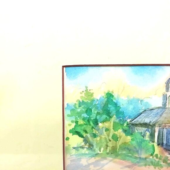 Rose Ogle Country Church Watercolor Painting Signed Original Artwork Matted - Picture 4 of 7